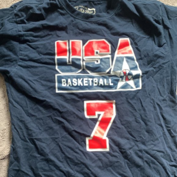 Mens medium mitchell and ness LARRY BIRD TEAM USA OLYMPIC SHIRT - Picture 1 of 2